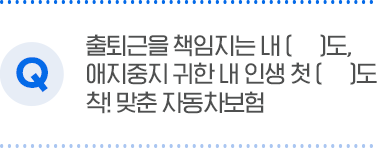 출퇴근을 책임지는 내()도, 애지중지 귀한 내 인생 첫 ()도 착! 맞춘 자동차보험
